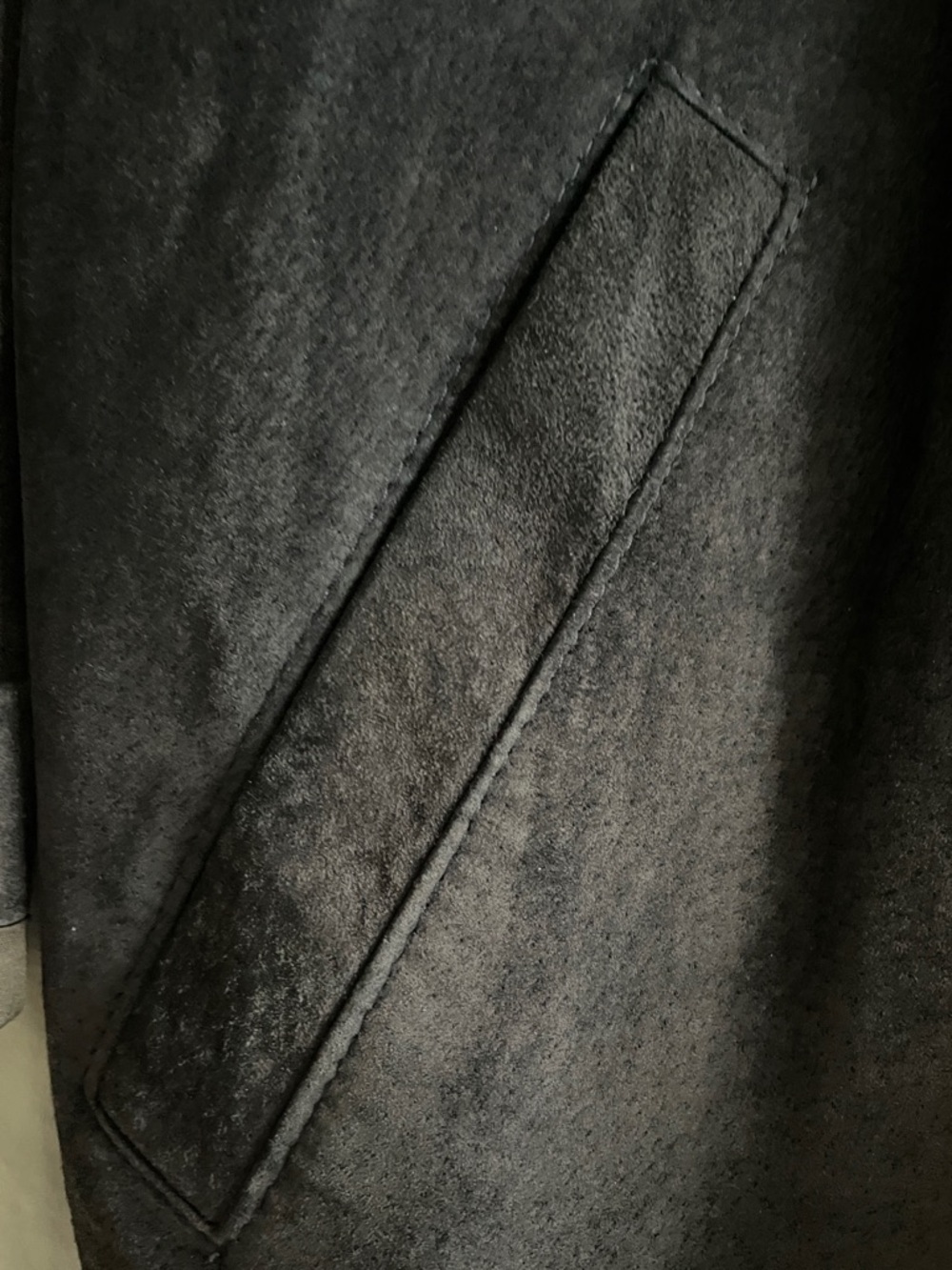 M Timeless 100% Suede Button-Up Jacket - Navy Blue - Picture 9 of 10